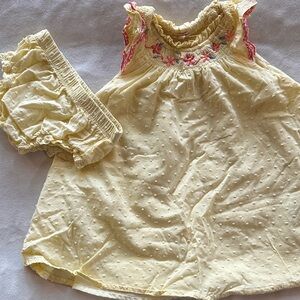 Yellow Baby Dress with Bloomers